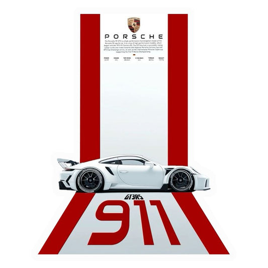 Porsche GT3 RS Specs Premium Vinyl Stickers