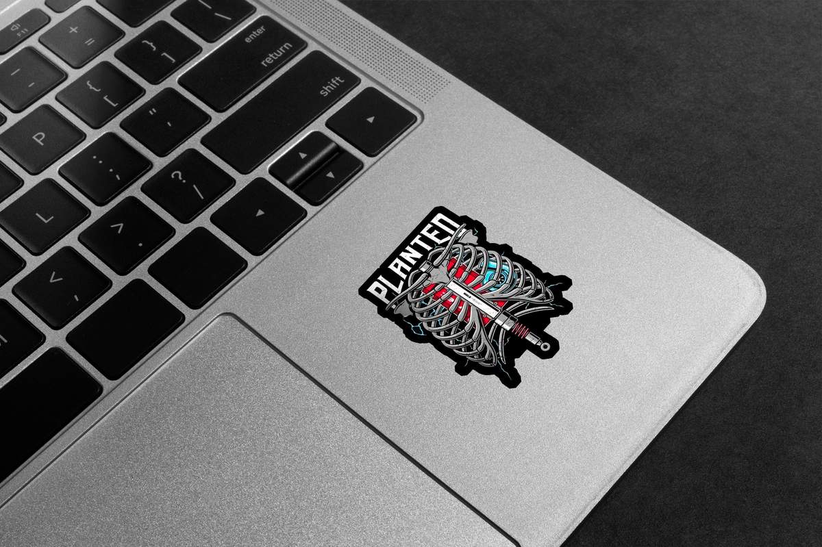 Planted Engine Ribcage Premium Vinyl Stickers