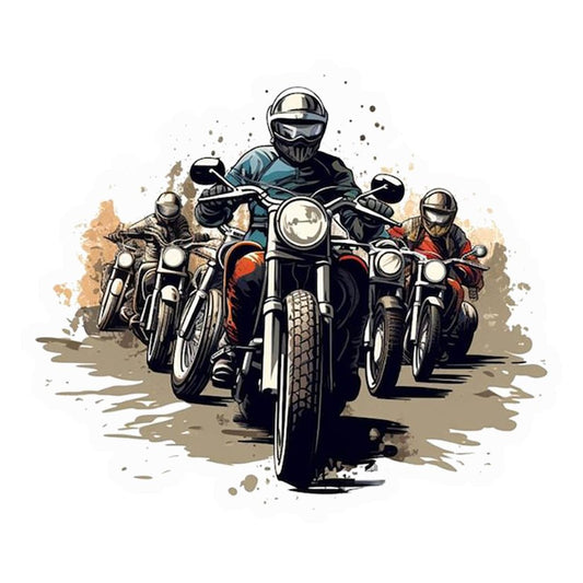 Motorcycle Rider Group Premium Vinyl Stickers