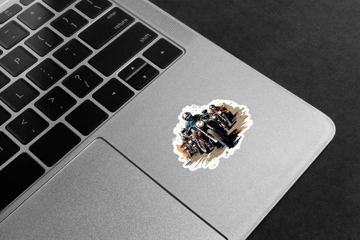Motorcycle Rider Group Premium Vinyl Stickers
