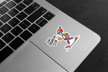 Day Drinkers Skeleton Premium Vinyl Stickers