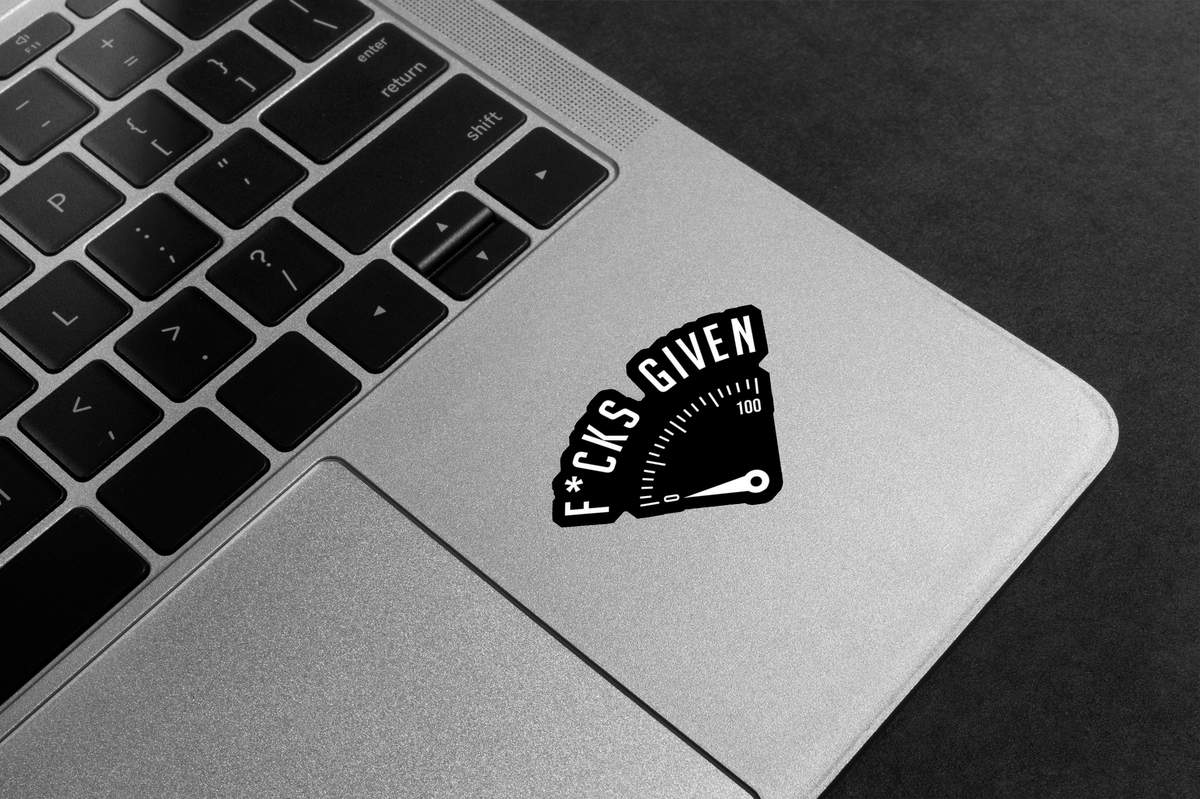 Fucks Given Gauge Premium Vinyl Stickers