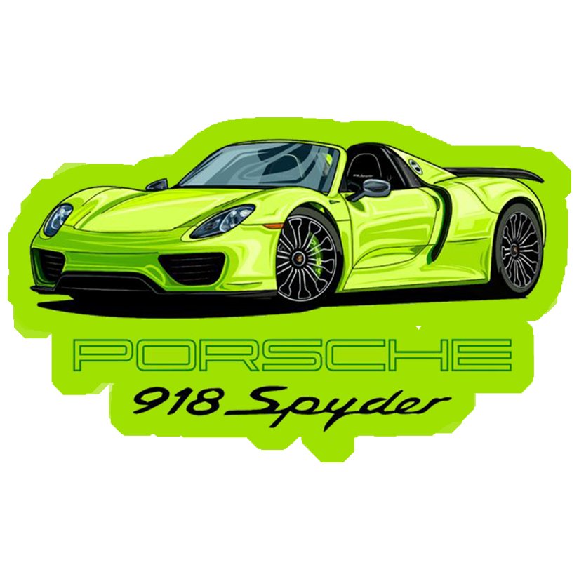 Porsche 918 Spyder Green Premium Vinyl Stickers