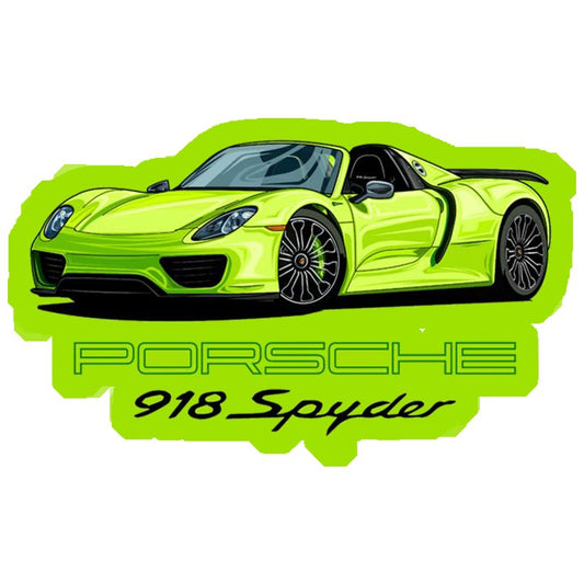 Porsche 918 Spyder Green Premium Vinyl Stickers