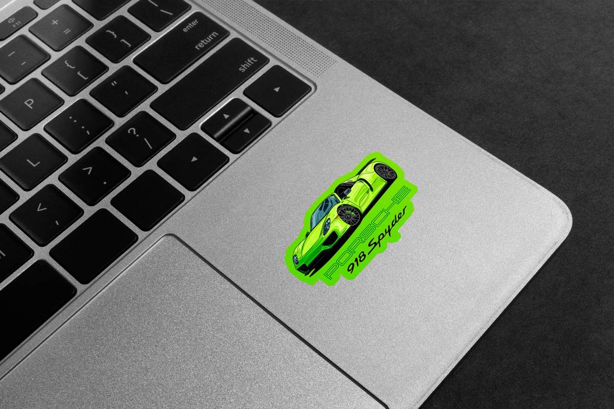 Porsche 918 Spyder Green Premium Vinyl Stickers