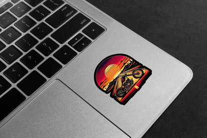 Motorcycle Road Sunset Premium Vinyl Stickers