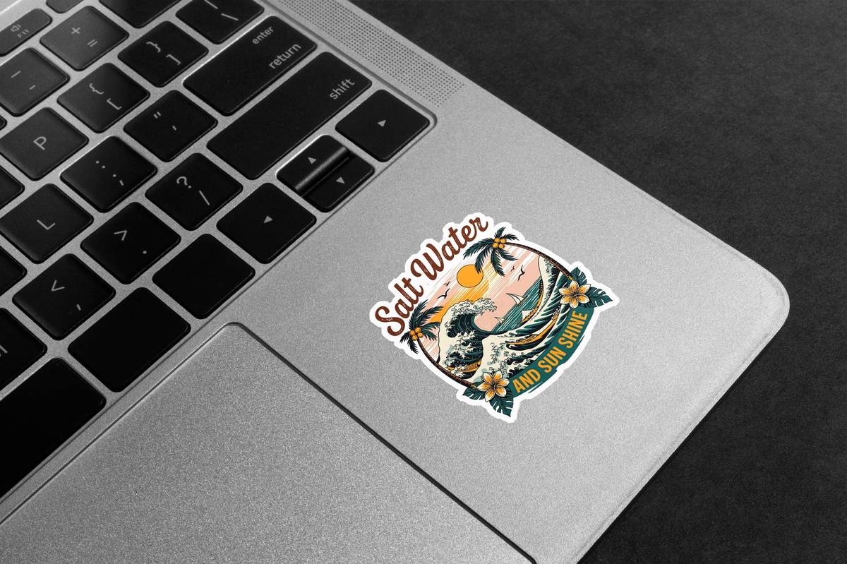 Salt Water Sunshine Beach Premium Vinyl Stickers