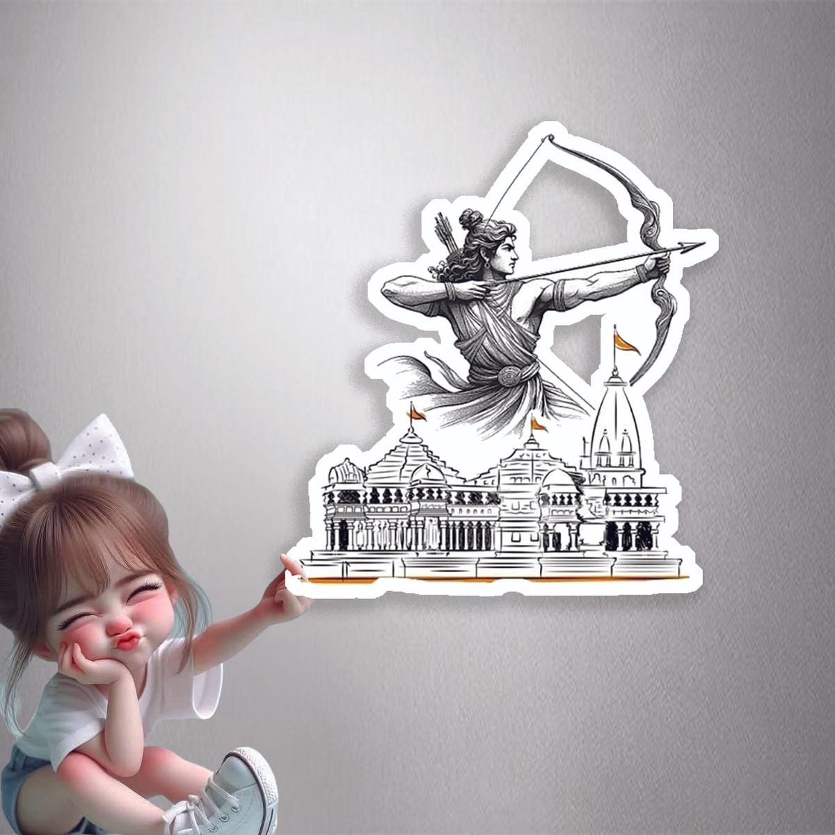 Lord Ram Temple Premium Vinyl Stickers