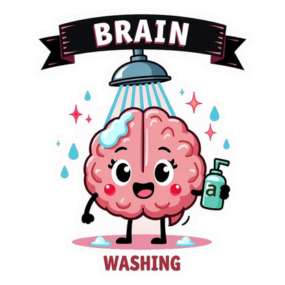 Brain Washing Humour Premium Vinyl Stickers