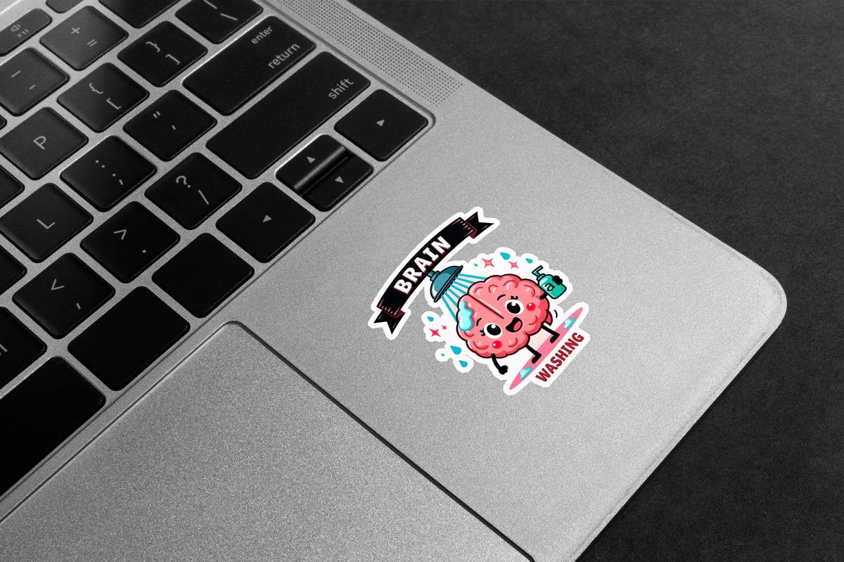 Brain Washing Humour Premium Vinyl Stickers