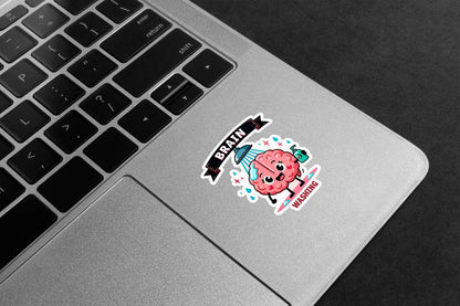 Brain Washing Humour Premium Vinyl Stickers