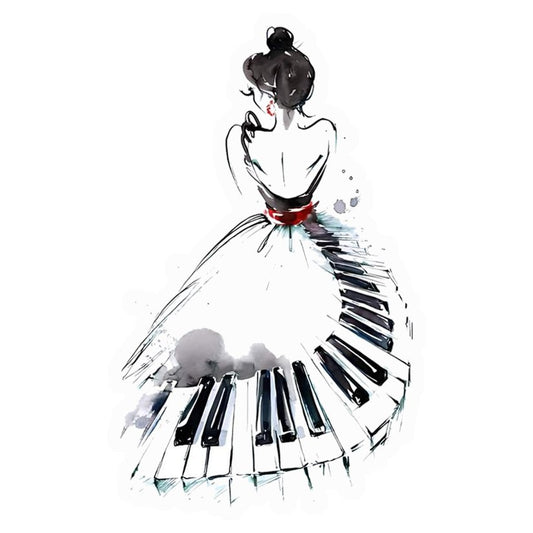 Piano Keys Dress Premium Vinyl Stickers