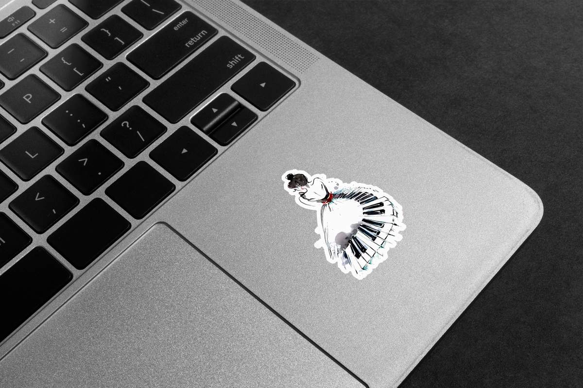 Piano Keys Dress Premium Vinyl Stickers