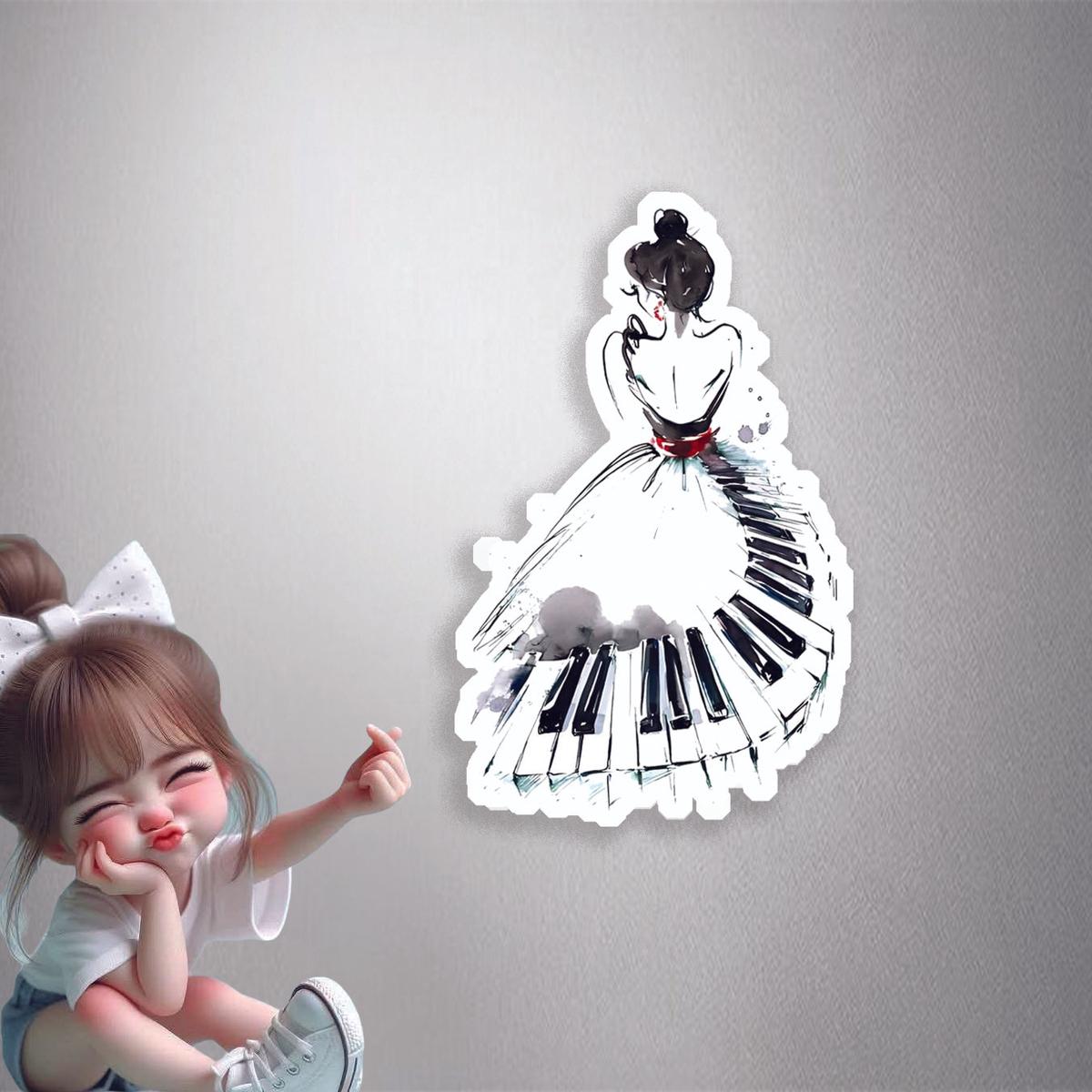 Piano Keys Dress Premium Vinyl Stickers