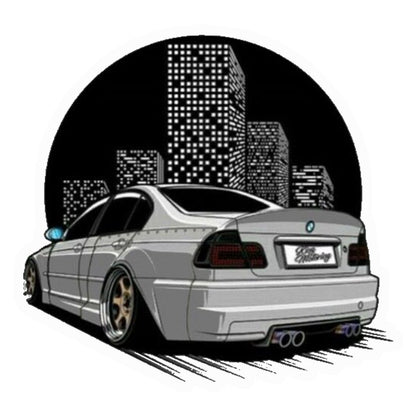 City Skyline Sedan Premium Vinyl Stickers