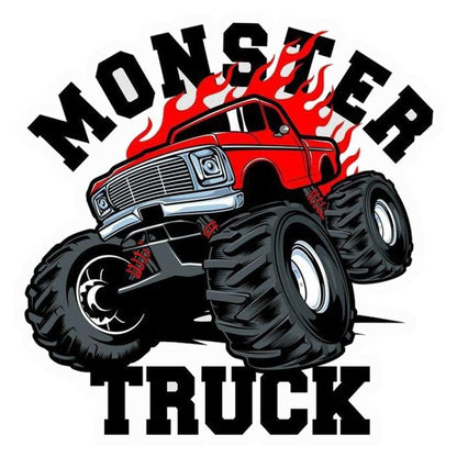 Flaming Monster Truck Premium Vinyl Stickers