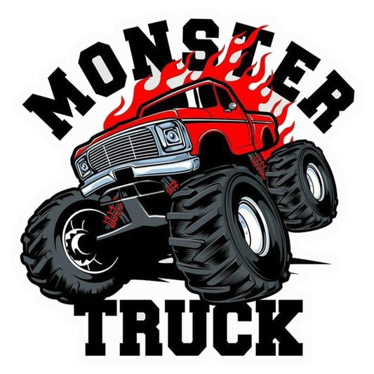 Flaming Monster Truck Premium Vinyl Stickers
