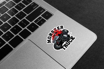 Flaming Monster Truck Premium Vinyl Stickers
