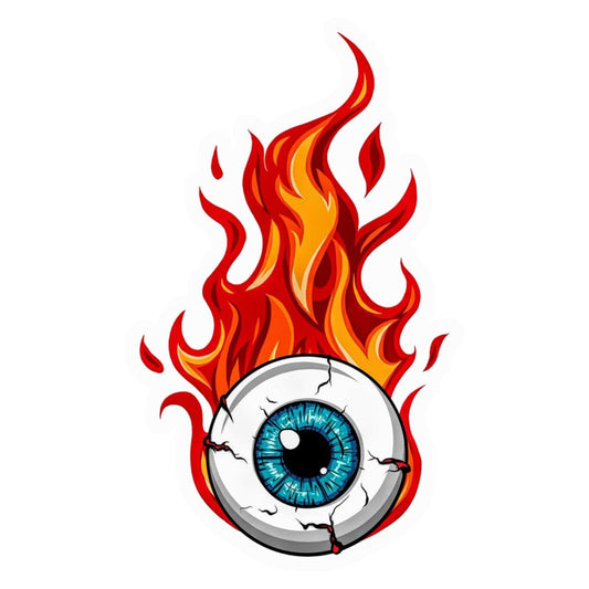 Fiery Eyeball Premium Vinyl Stickers