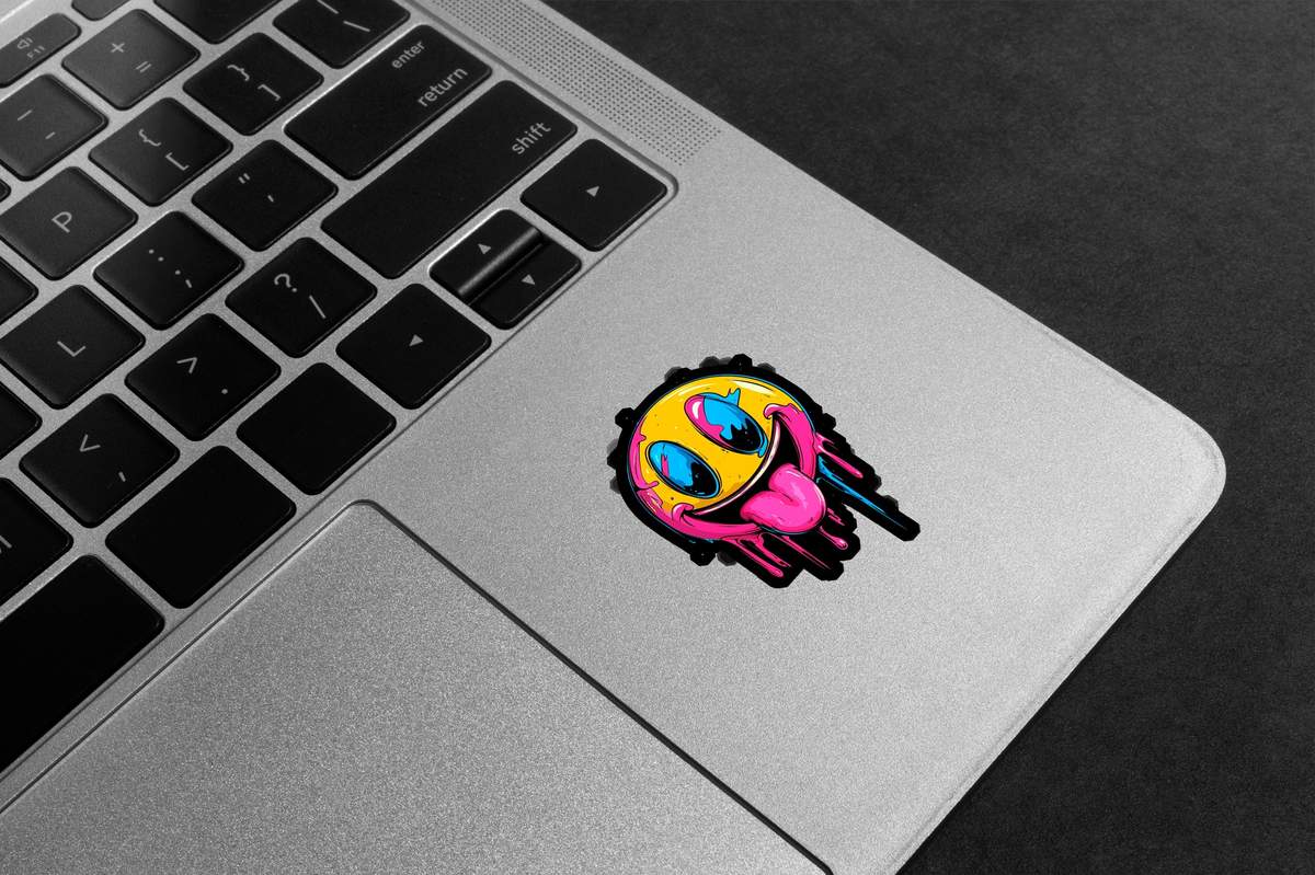 Melting Smiley Face Premium Vinyl Stickers