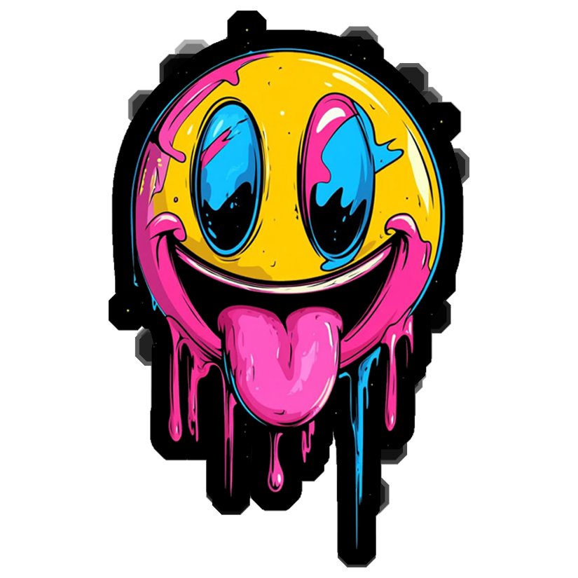 Melting Smiley Face Premium Vinyl Stickers