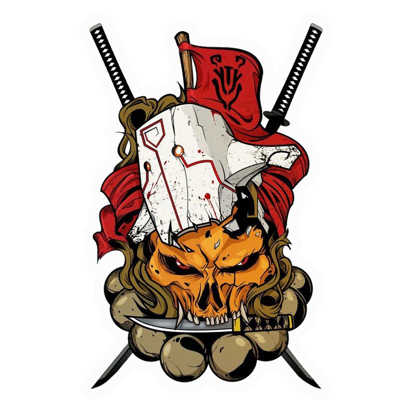 Samurai Skull Mask Premium Vinyl Stickers