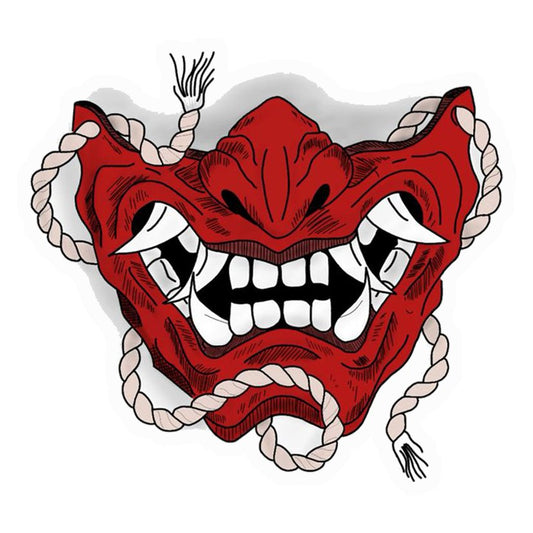 Red Oni Mask Premium Vinyl Stickers