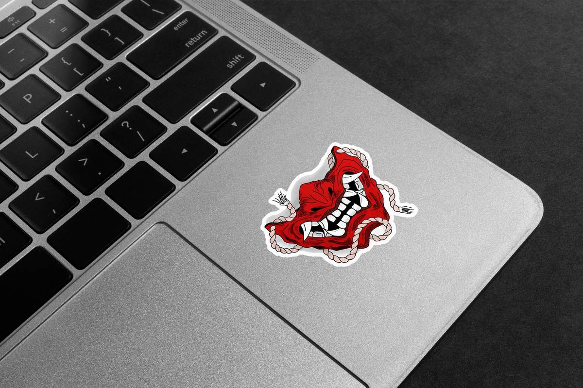 Red Oni Mask Premium Vinyl Stickers