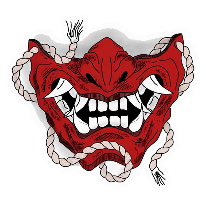 Red Oni Mask Premium Vinyl Stickers