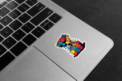 Melting Rubik's Cube Art Premium Vinyl Stickers