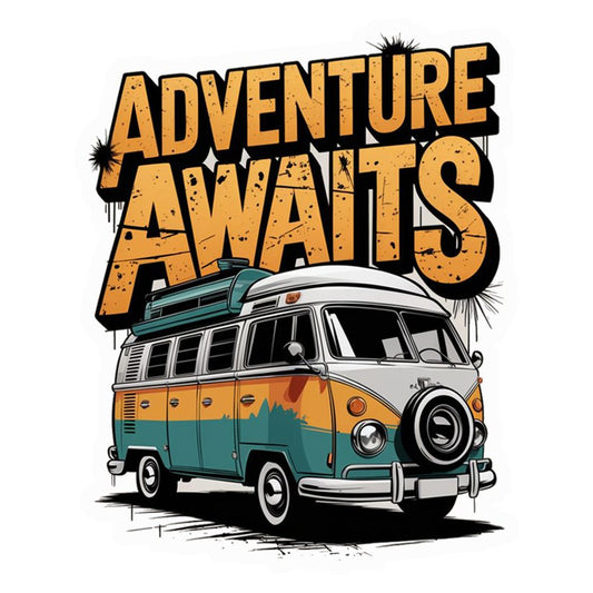 Adventure Awaits Van Premium Vinyl Stickers