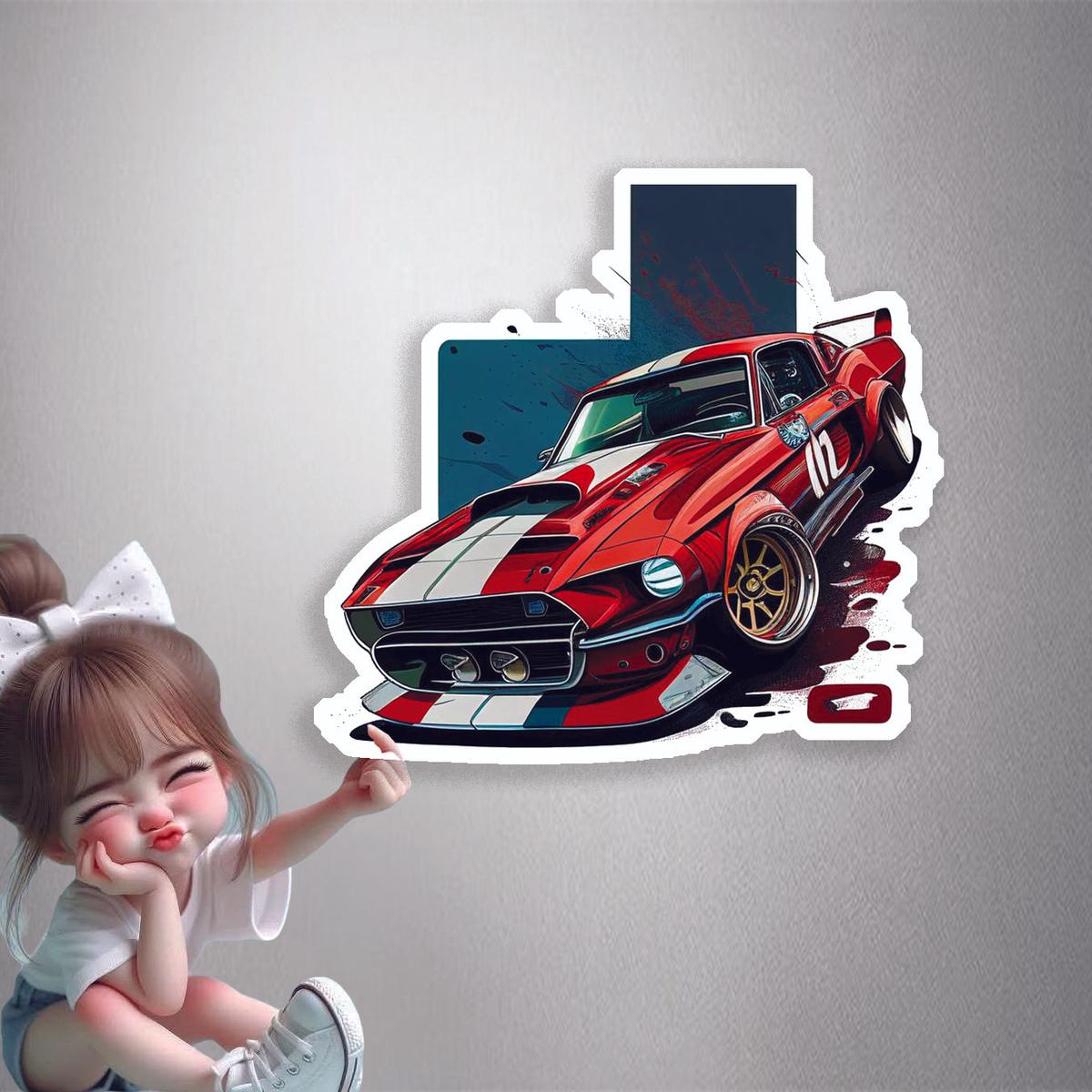Classic Mustang Racer Premium Vinyl Stickers