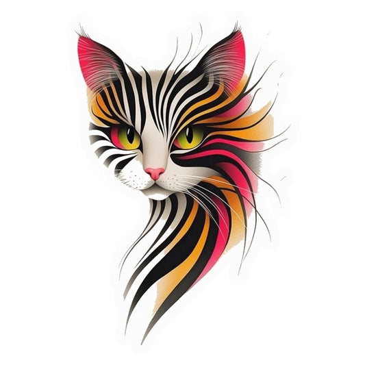 Psychedelic Cat Art Premium Vinyl Stickers