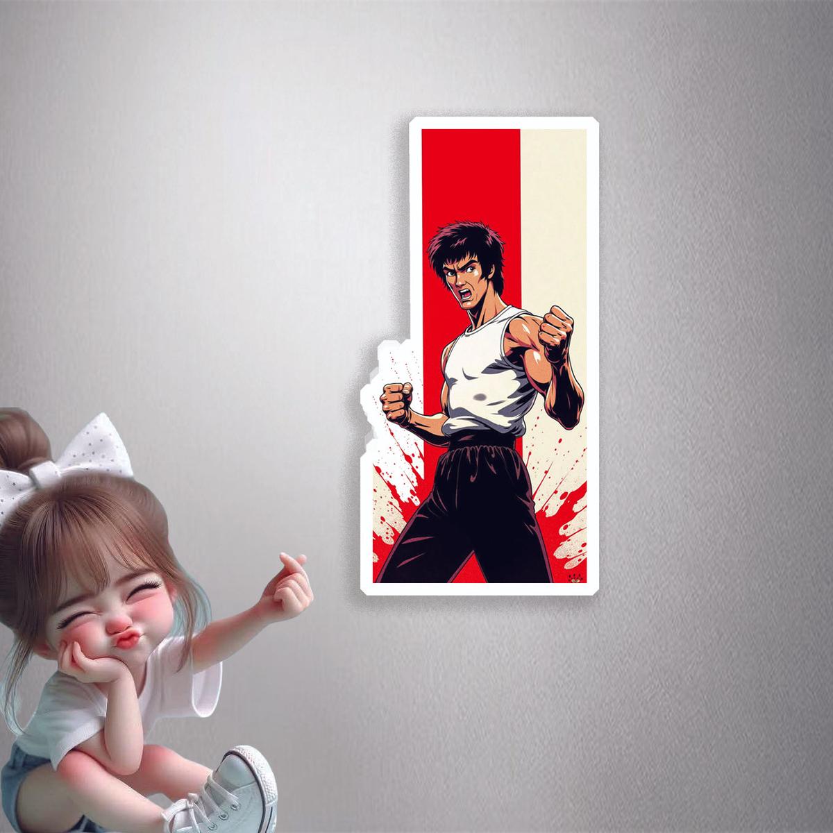 Bruce Lee Dynamic Pose Premium Vinyl Stickers