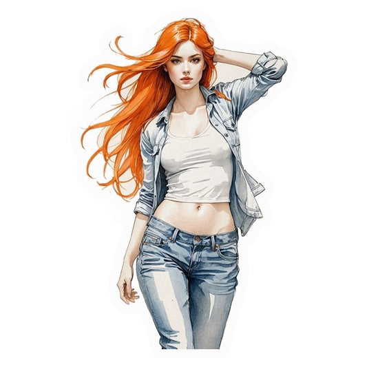 Redhead Denim Style Premium Vinyl Stickers