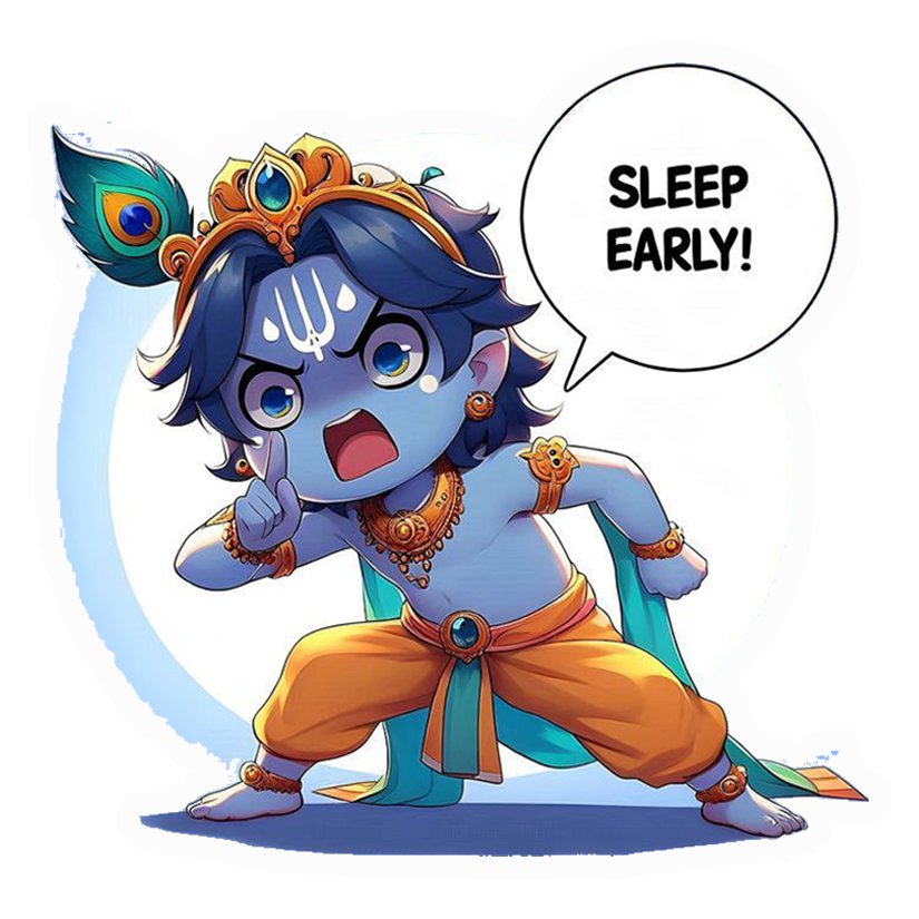 Baby Krishna Sleep Early Premium Vinyl Stickers