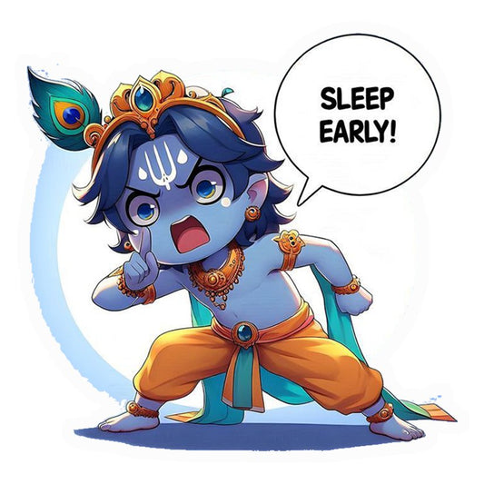 Baby Krishna Sleep Early Premium Vinyl Stickers
