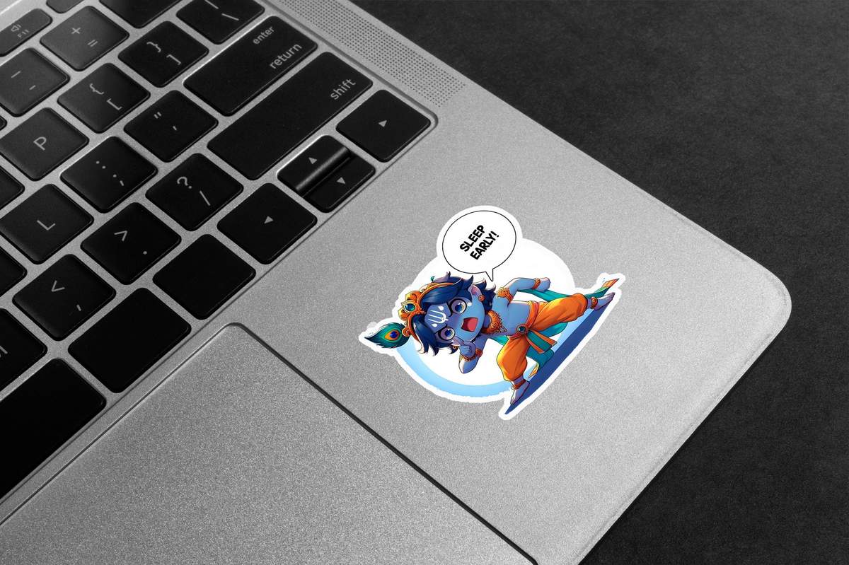 Baby Krishna Sleep Early Premium Vinyl Stickers