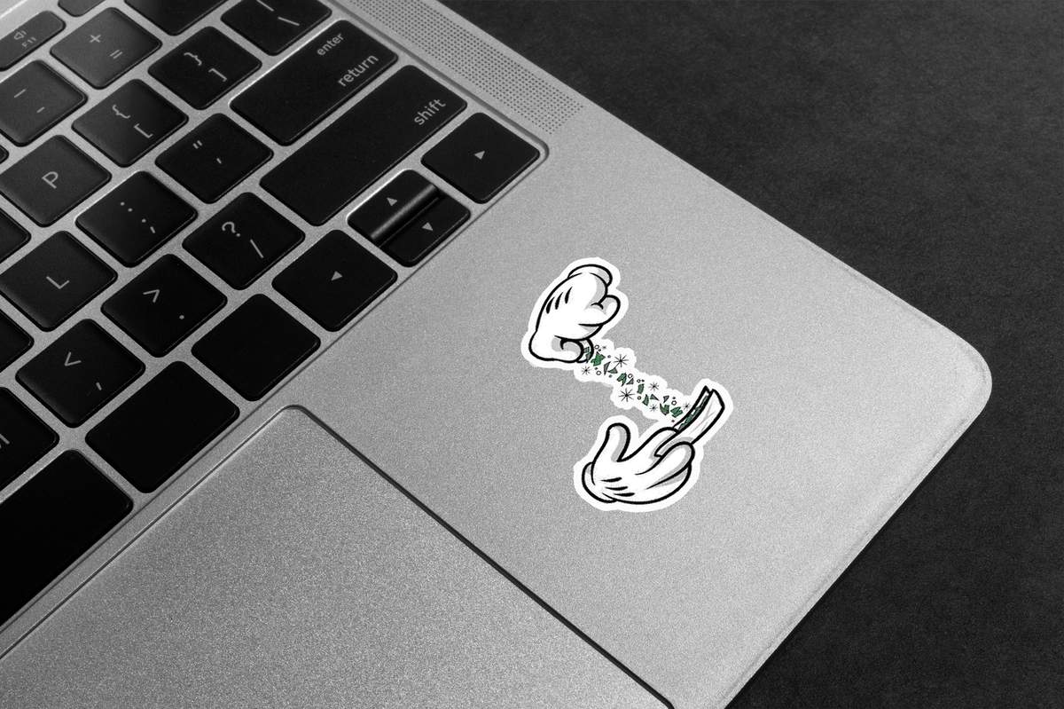 Cartoon Hands Rolling Premium Vinyl Stickers