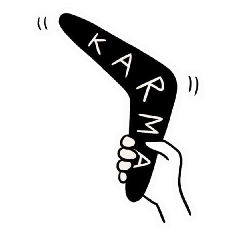 Karma Boomerang Hand Premium Vinyl Stickers