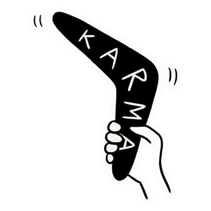Karma Boomerang Hand Premium Vinyl Stickers
