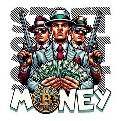 Mafia Bitcoin Money Premium Vinyl Stickers