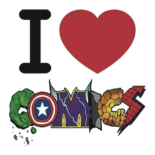 I Love Comics Heroes Premium Vinyl Stickers