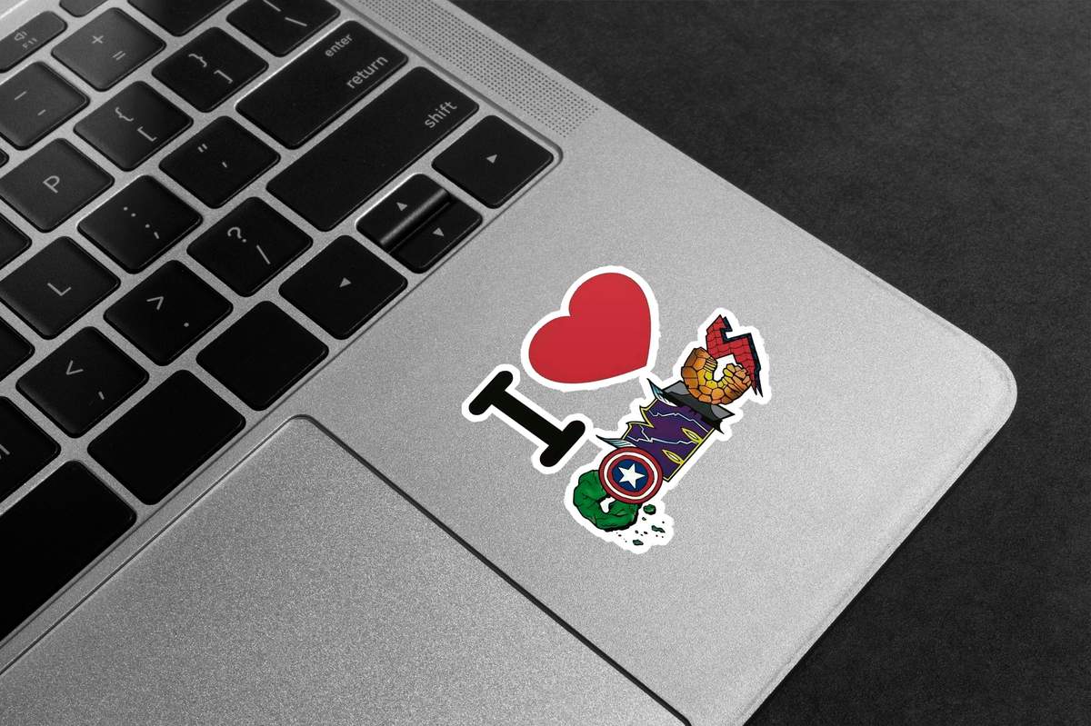I Love Comics Heroes Premium Vinyl Stickers