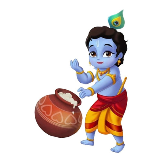 Baby Krishna Butter Pot Premium Vinyl Stickers