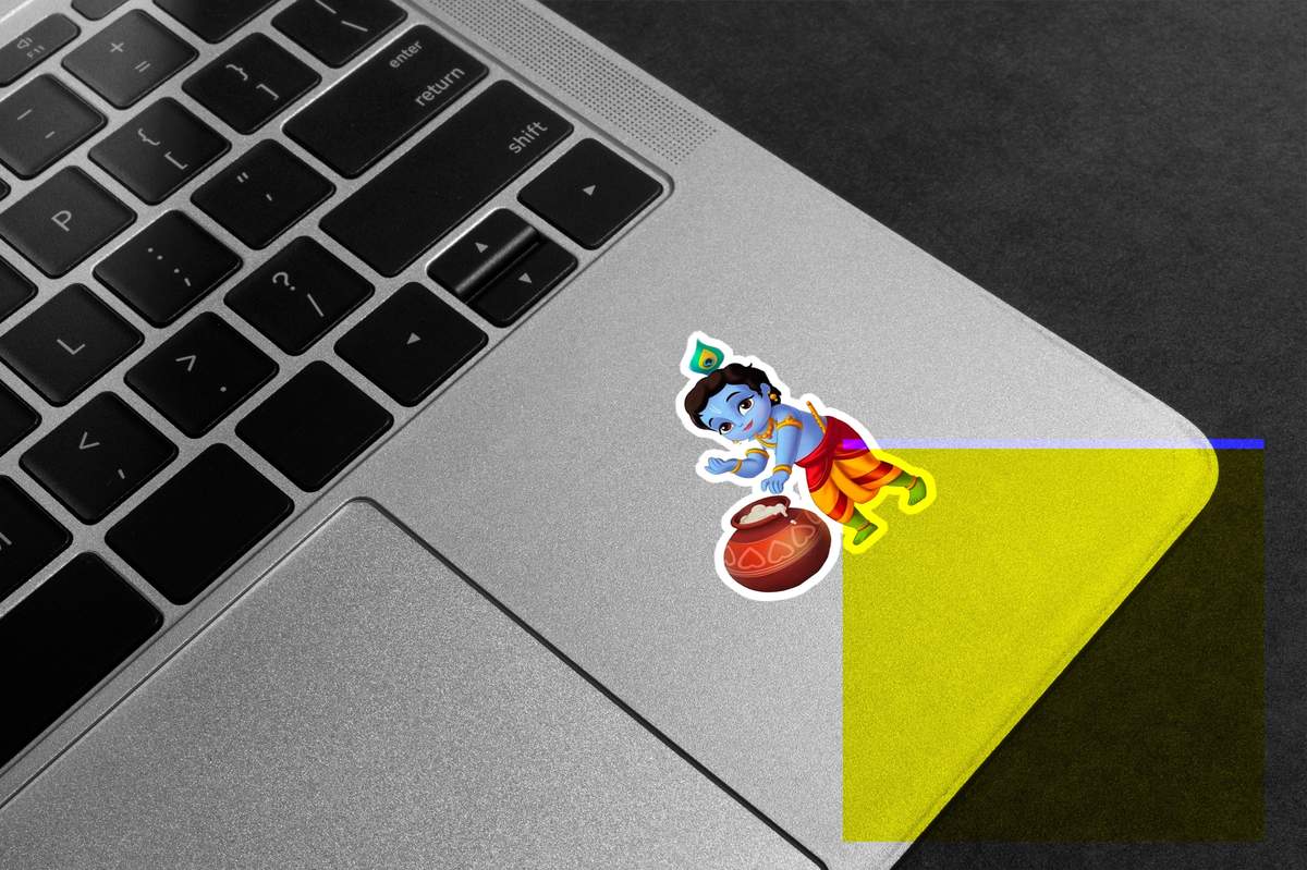 Baby Krishna Butter Pot Premium Vinyl Stickers