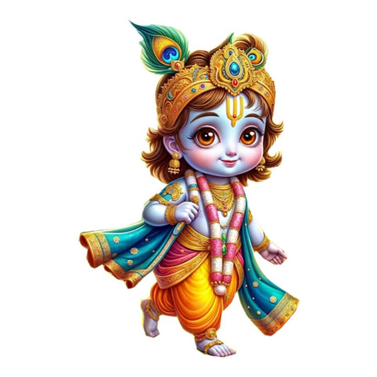 Baby Krishna Divine Walk Premium Vinyl Stickers