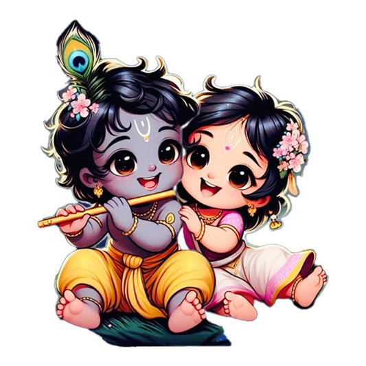 Radha Krishna Childhood Premium Vinyl Stickers
