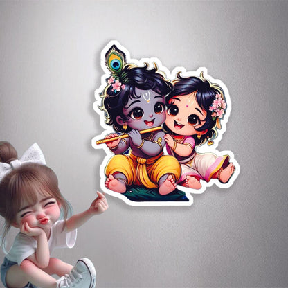 Radha Krishna Childhood Premium Vinyl Stickers