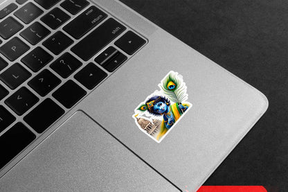 Baby Krishna Peacock Feather Premium Vinyl Stickers